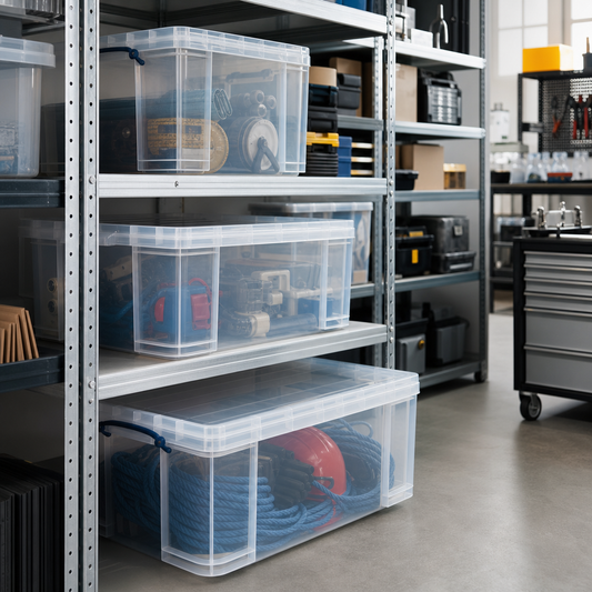 22 Litre Clear Plastic Storage Box with Lid