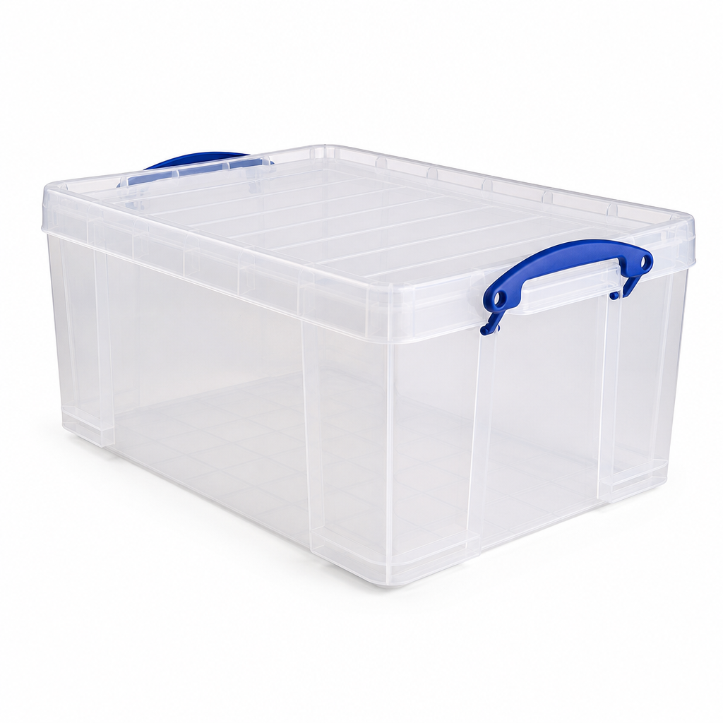 22 Litre Clear Plastic Storage Box with Lid