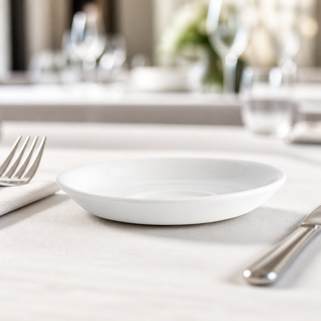 Commercial Plain Whiteware Saucers 114mm 24 Pack