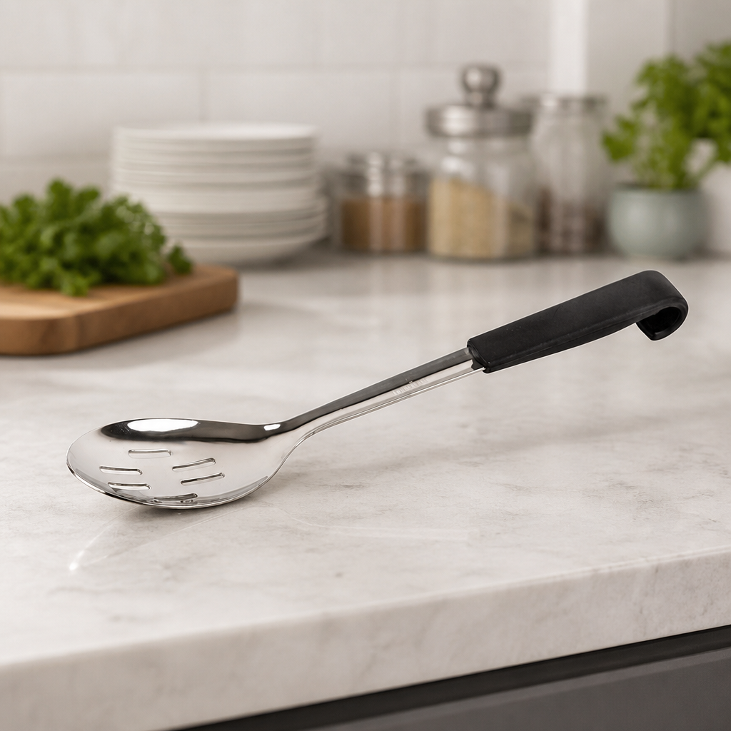 Commercial Slotted Serving Spoon 340mm Black Handle