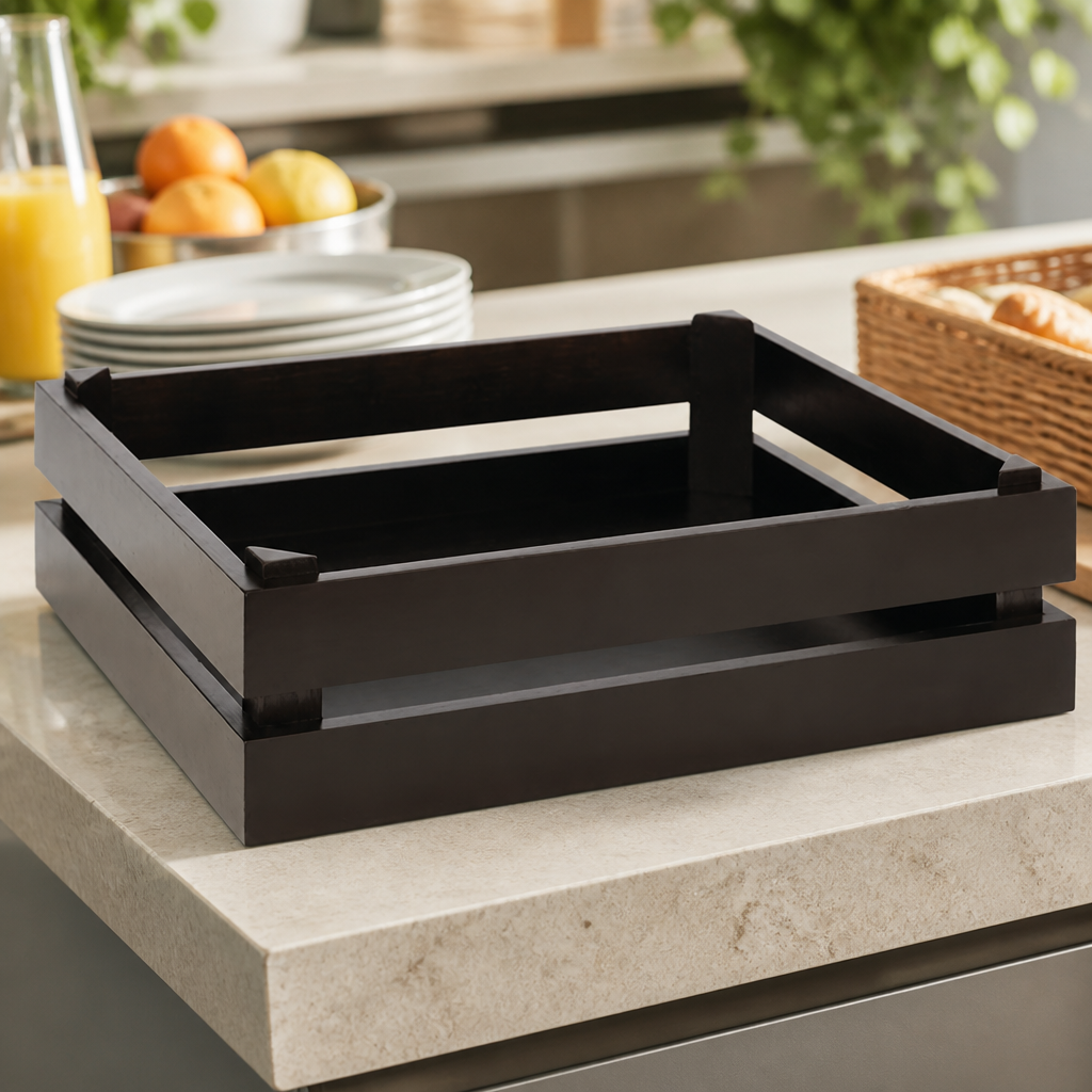 Commercial Wooden Crate Black Size 40x30cm