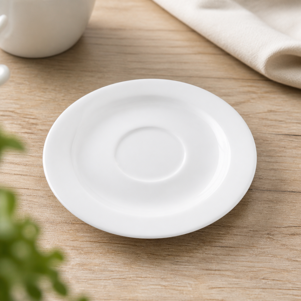 Commercial Stackable Porcelain Saucers 130mm 12 Pack