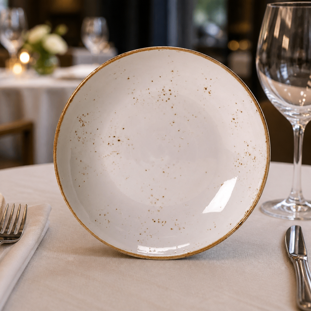 24 Pack of Commercial Coupe Plates 253mm Porcelain