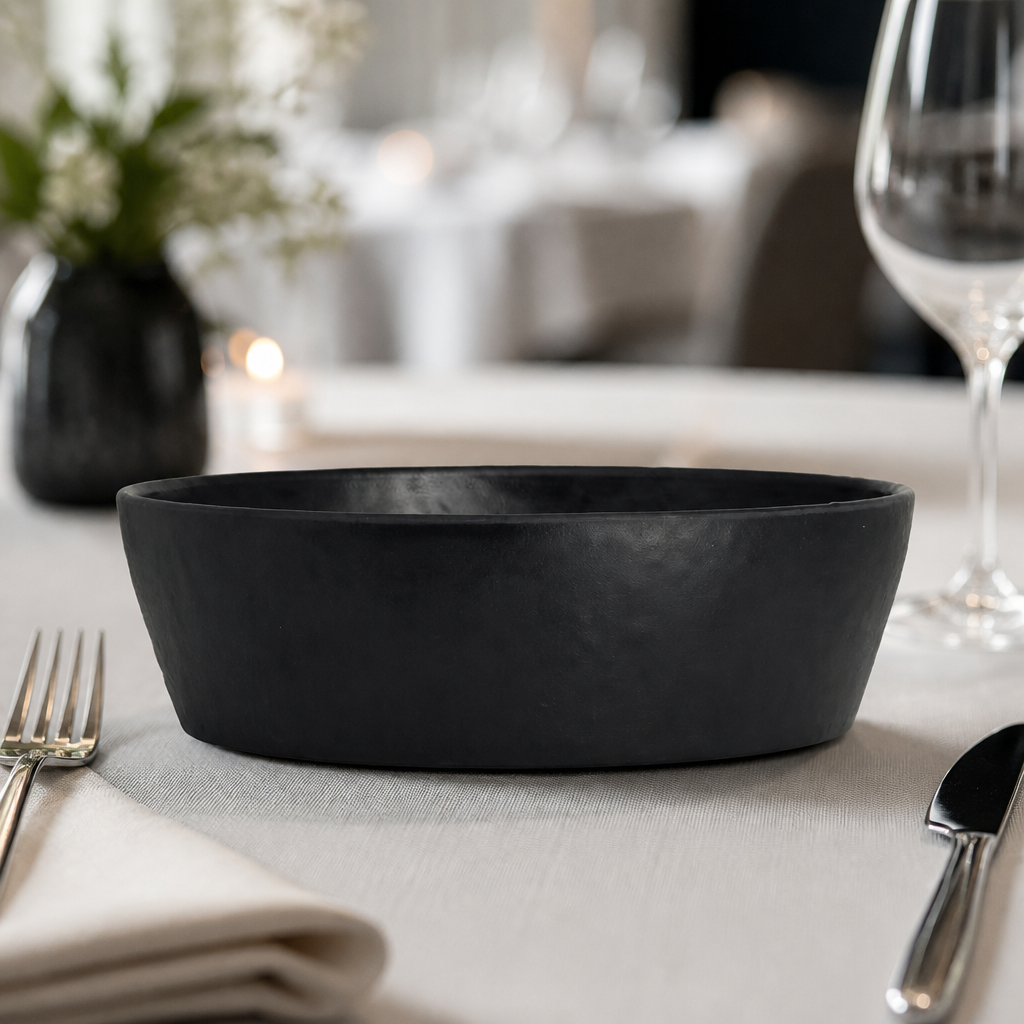 Commercial Ramen Bowls Black 179mm BPA-Free Melamine 12 Pack
