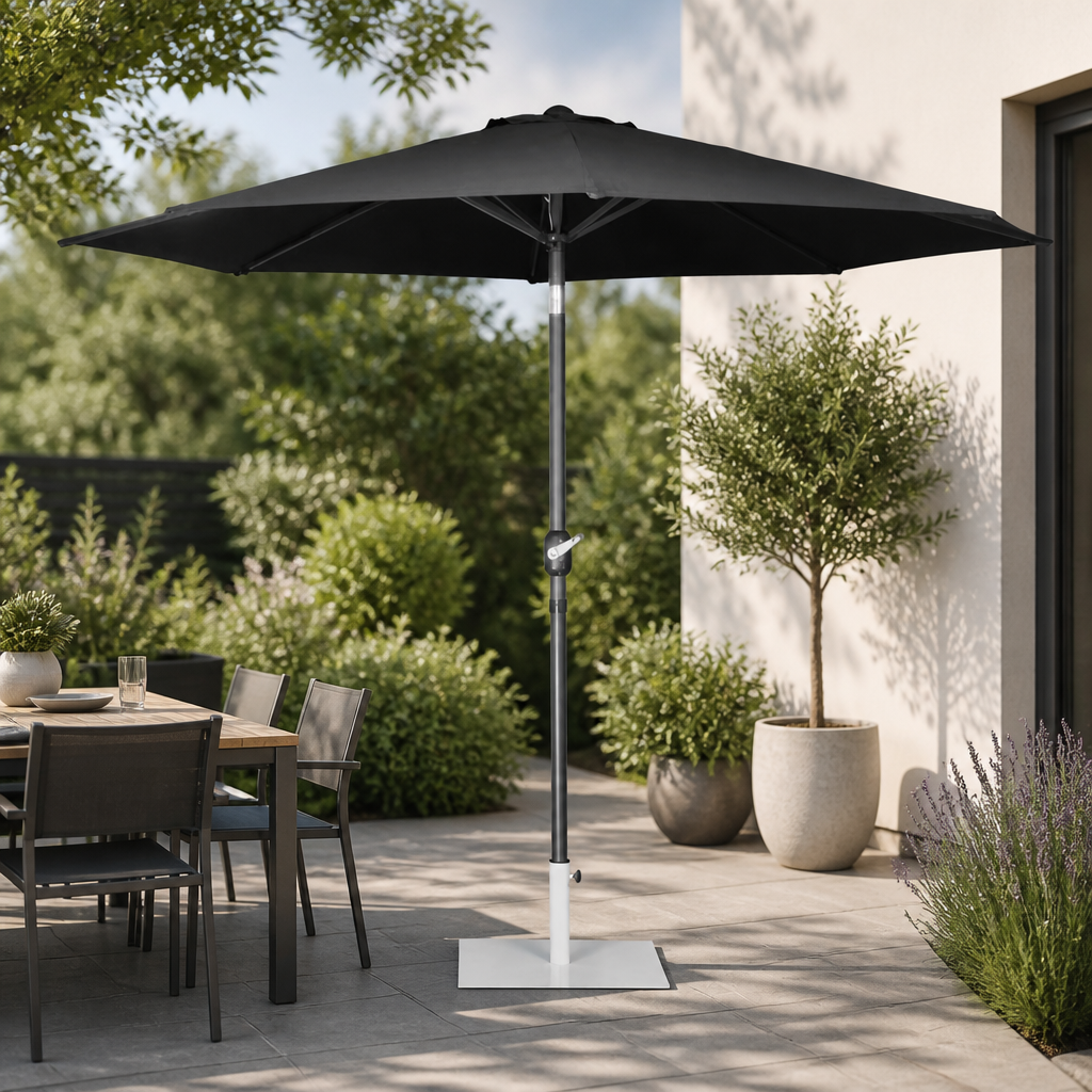 3m Round Commercial Parasol with Crank Handle and Tilt Mechanism