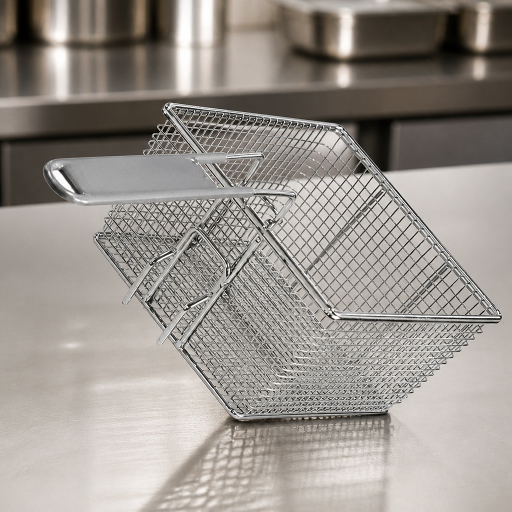 Commercial Fryer Basket 145mm High Iron Construction