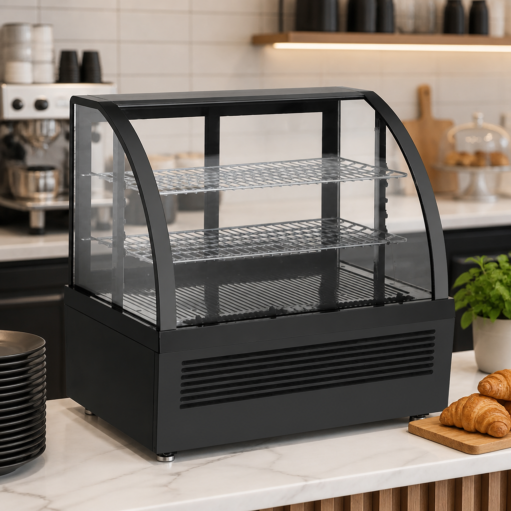 100L Commercial Countertop Display Fridge with Sliding Doors