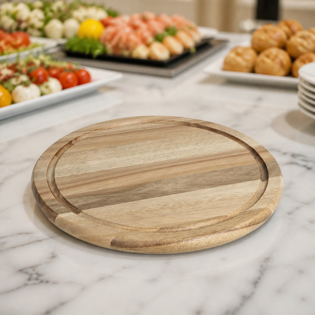 Commercial Acacia Wood Round Board 330mm Diameter