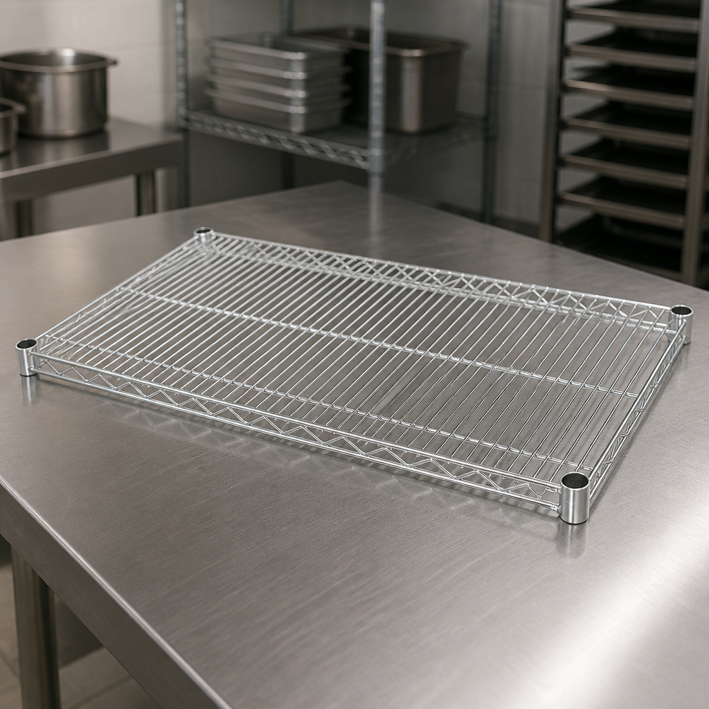 Commercial Chrome Wire Shelves 1525x457mm 2 Pack