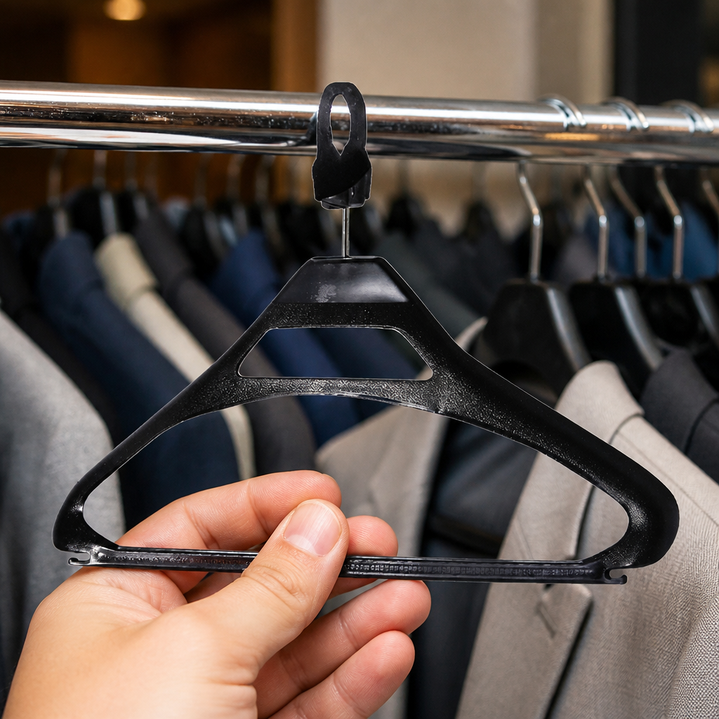 Commercial Black Polypropylene Security Hangers 100 Pack
