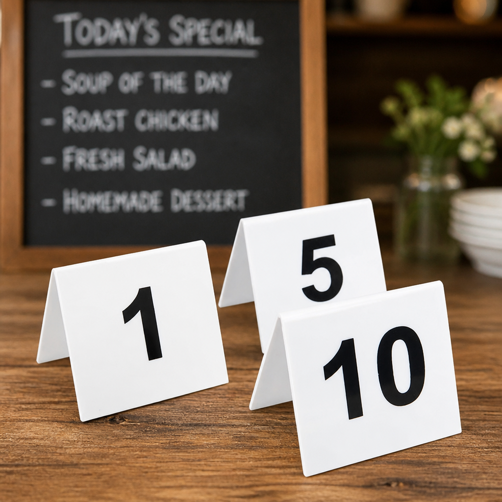 Commercial Plastic Table Number Holders Set of 10 Freestanding