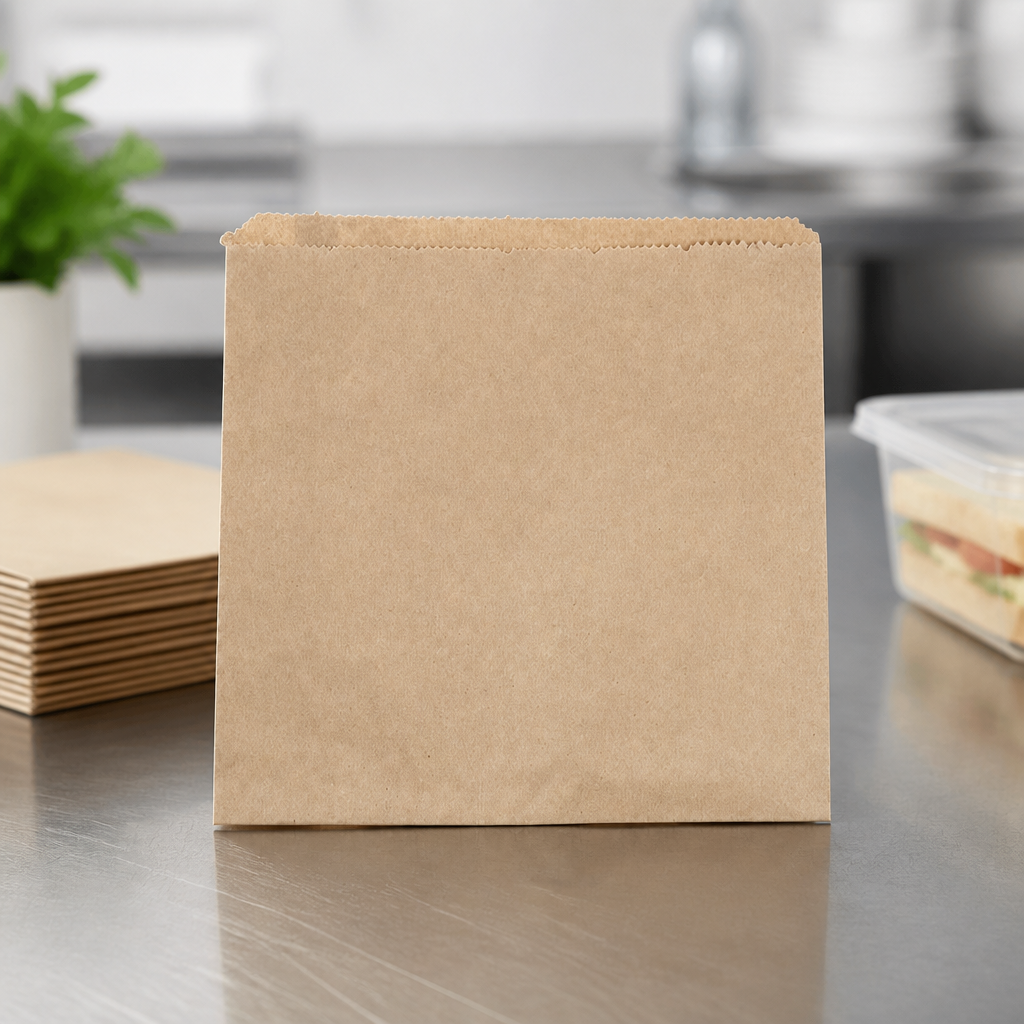 Compostable Kraft Sandwich Bags 216mm Commercial Paper Bags 1000 Pack