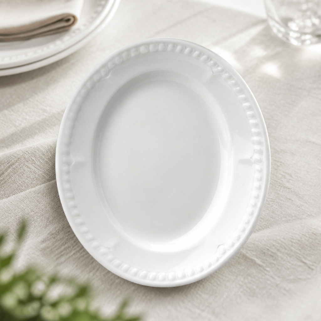 Commercial Oval Platters 309mm Porcelain 12 Pack
