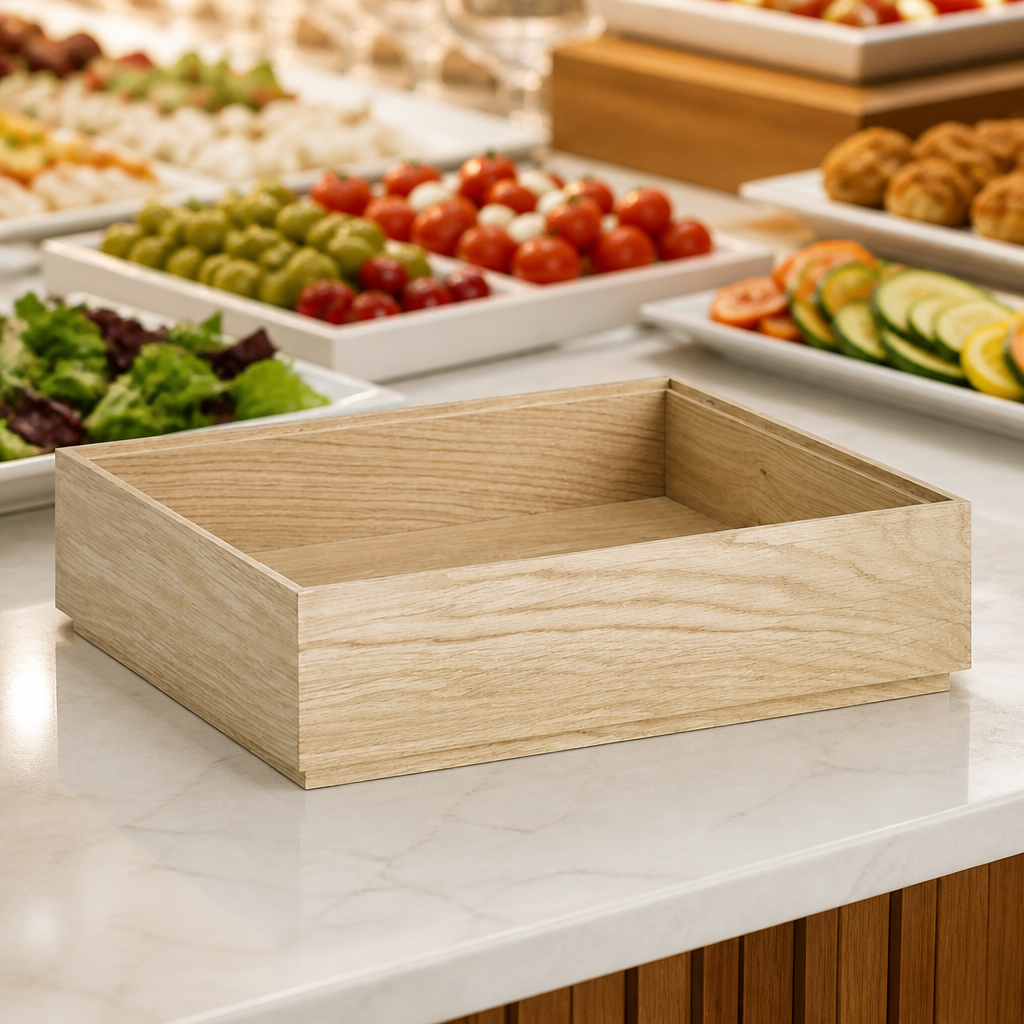 Commercial Wooden Box GN 1/2 325x265x85mm for catering storage