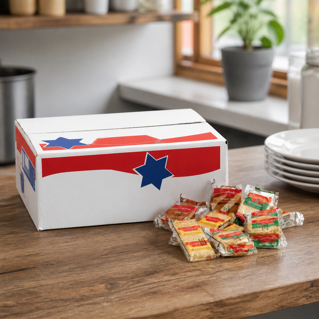 Commercial assorted mini pack biscuits 100 count 3.58kg