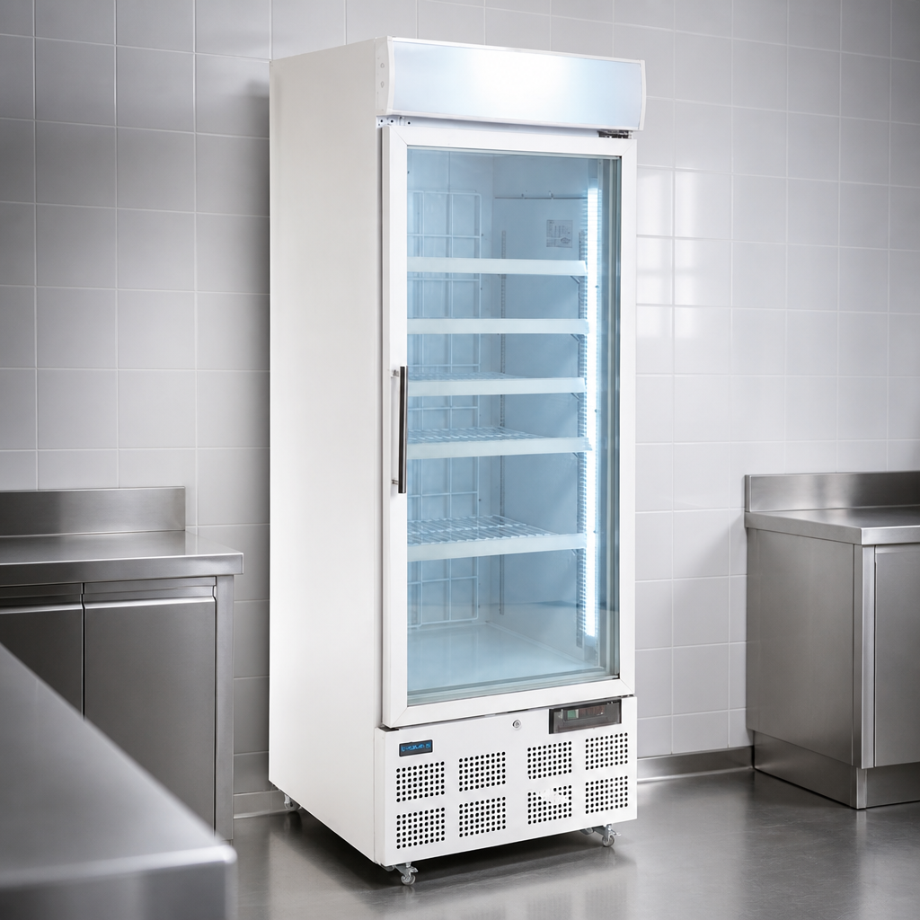 Commercial Glass Door Freezer 412Ltr for display refrigeration