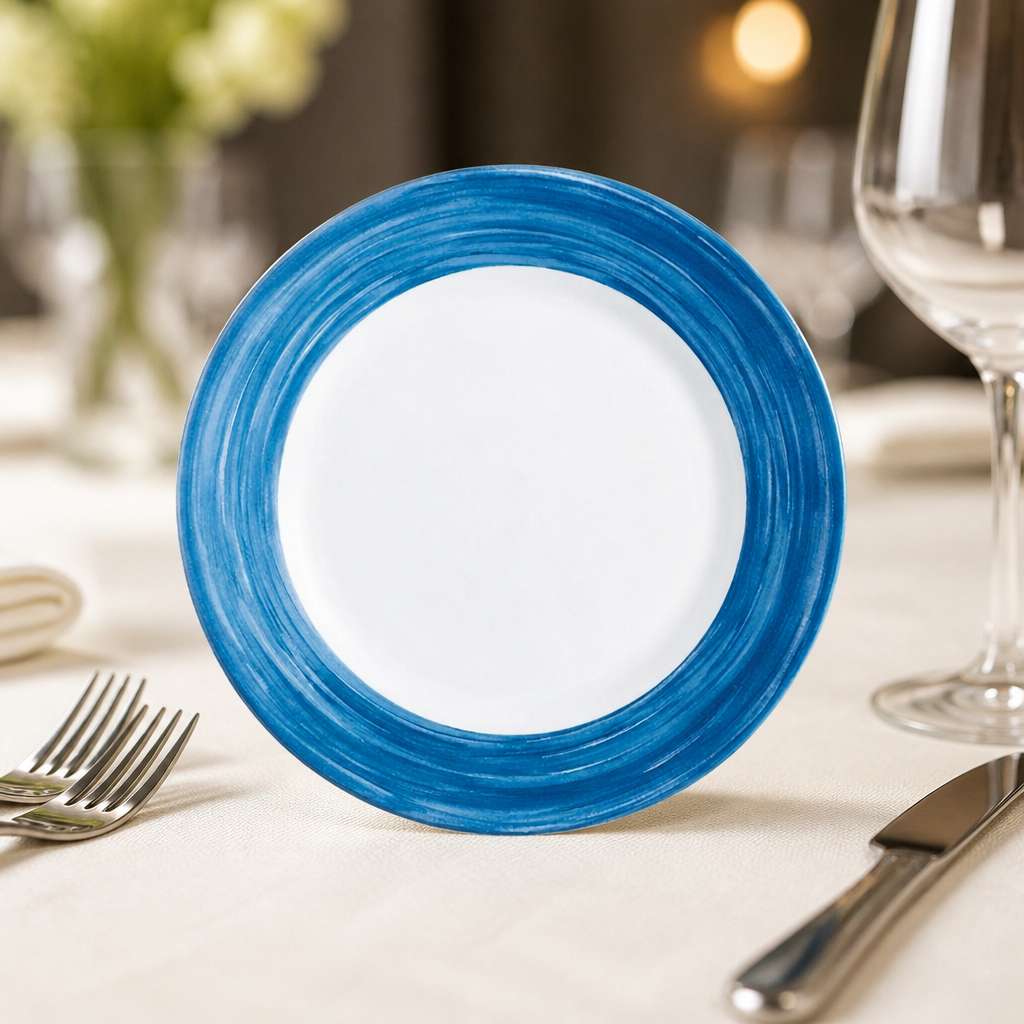 Commercial Brush Side Plates 155mm in Blue Jean, pack of 24