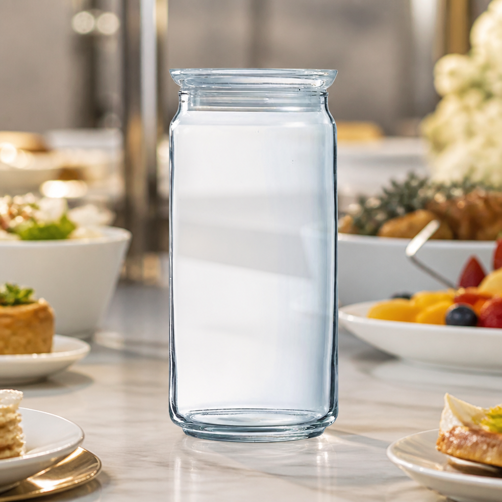 Pack of 6 Commercial Biscotti Jars 1.5L with Glass Lids