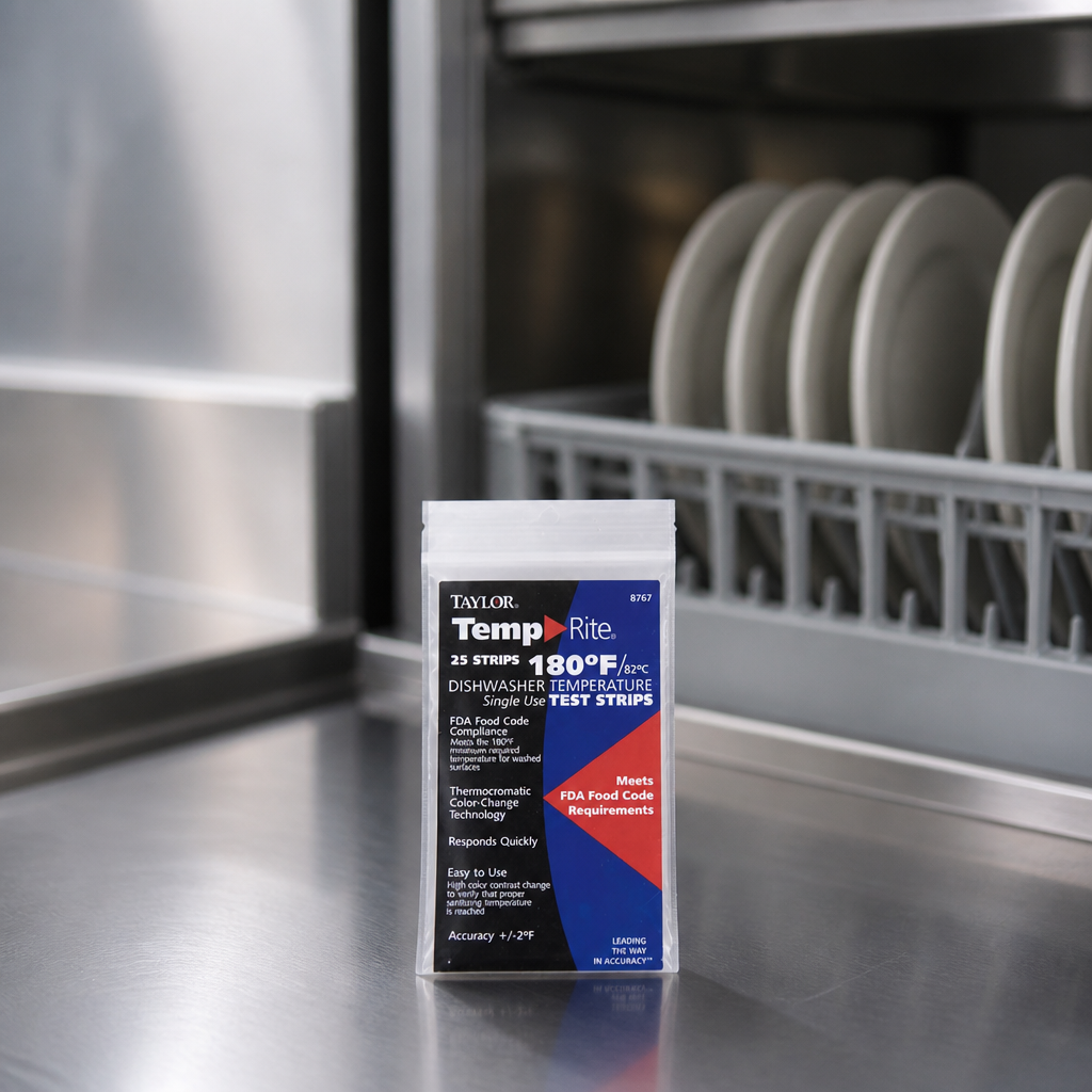 Commercial Dishwasher Temperature Test Strip 25 Pack