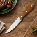 Commercial Jumbo Steak Knives 12 Pack with Wood Effect Handles