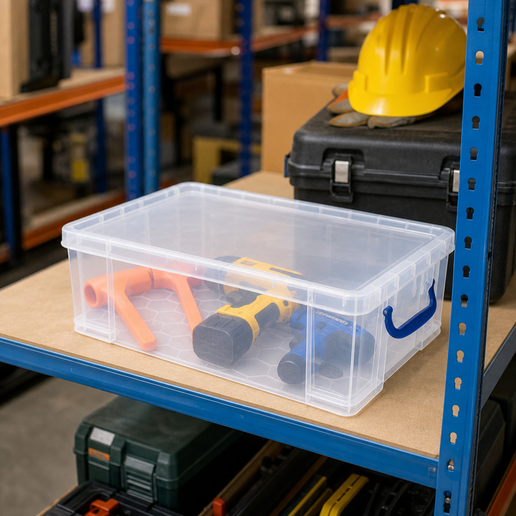24.5 Litre Clear Plastic Storage Box with Lid