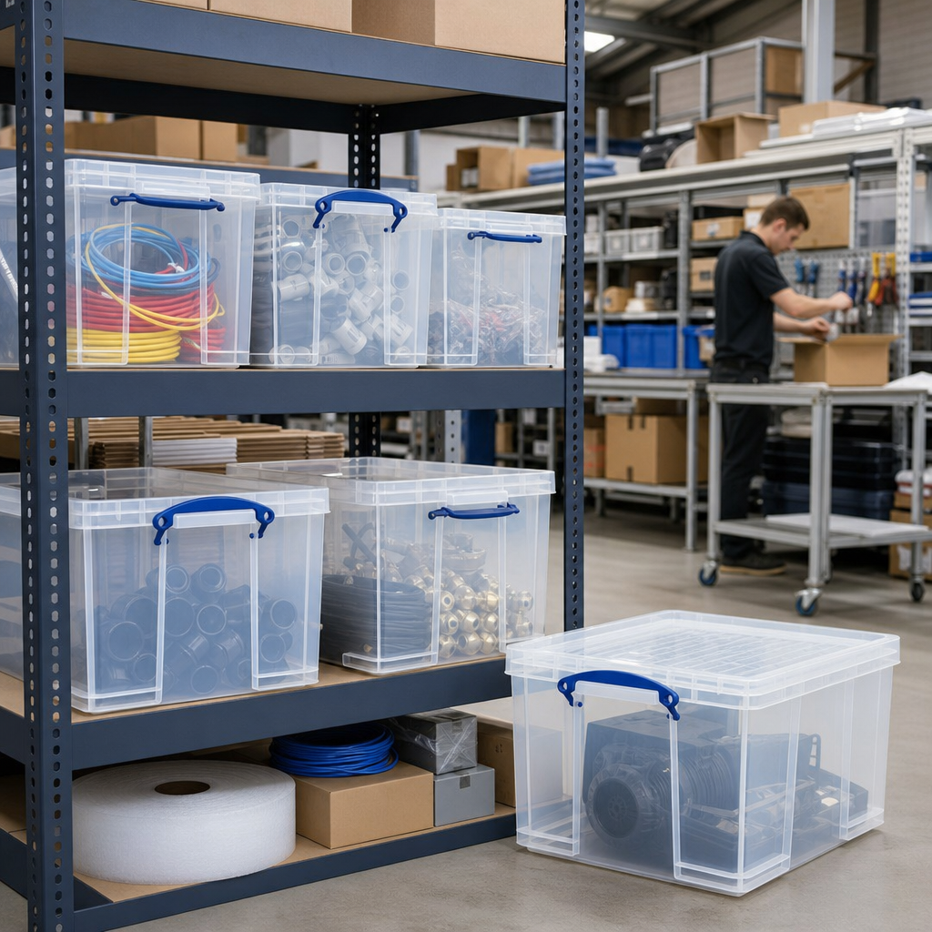 24.5 Litre Clear Plastic Storage Box with Lid