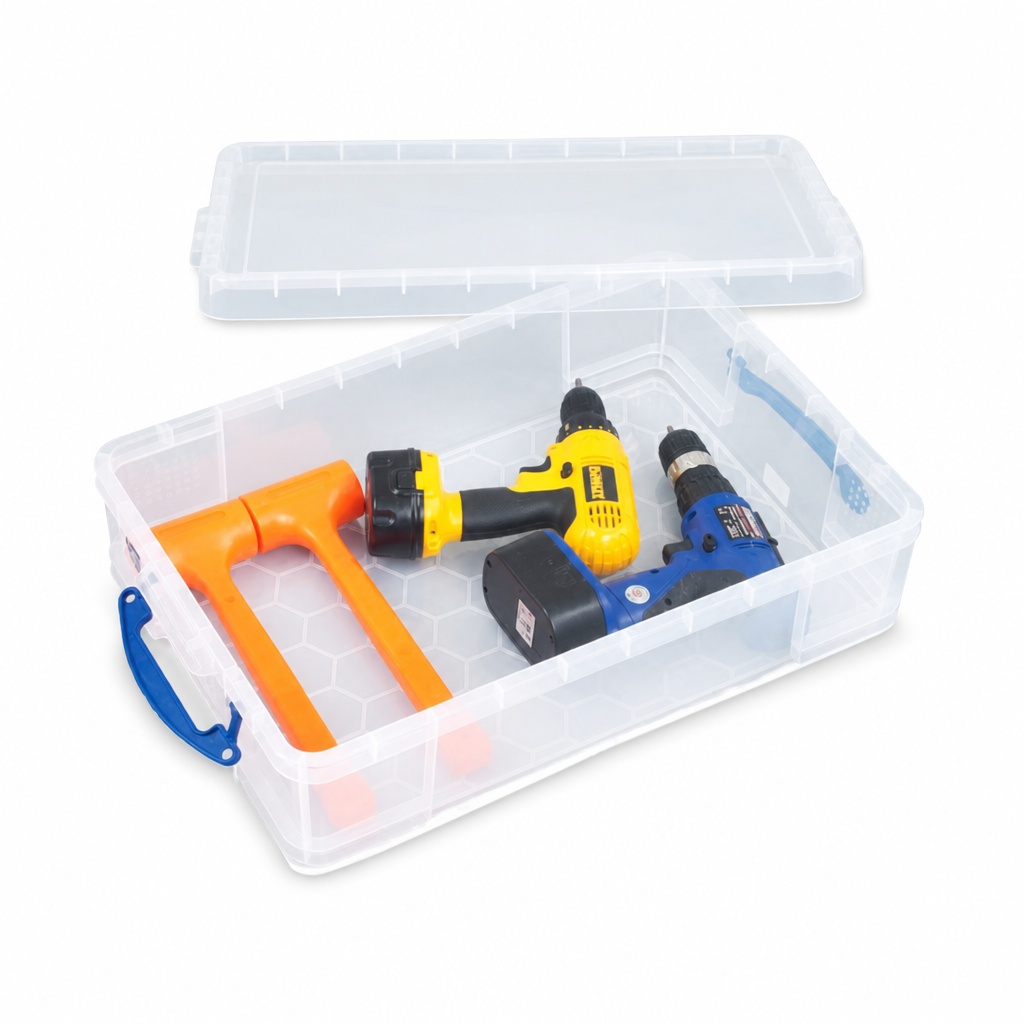 24.5 Litre Clear Plastic Storage Box with Lid