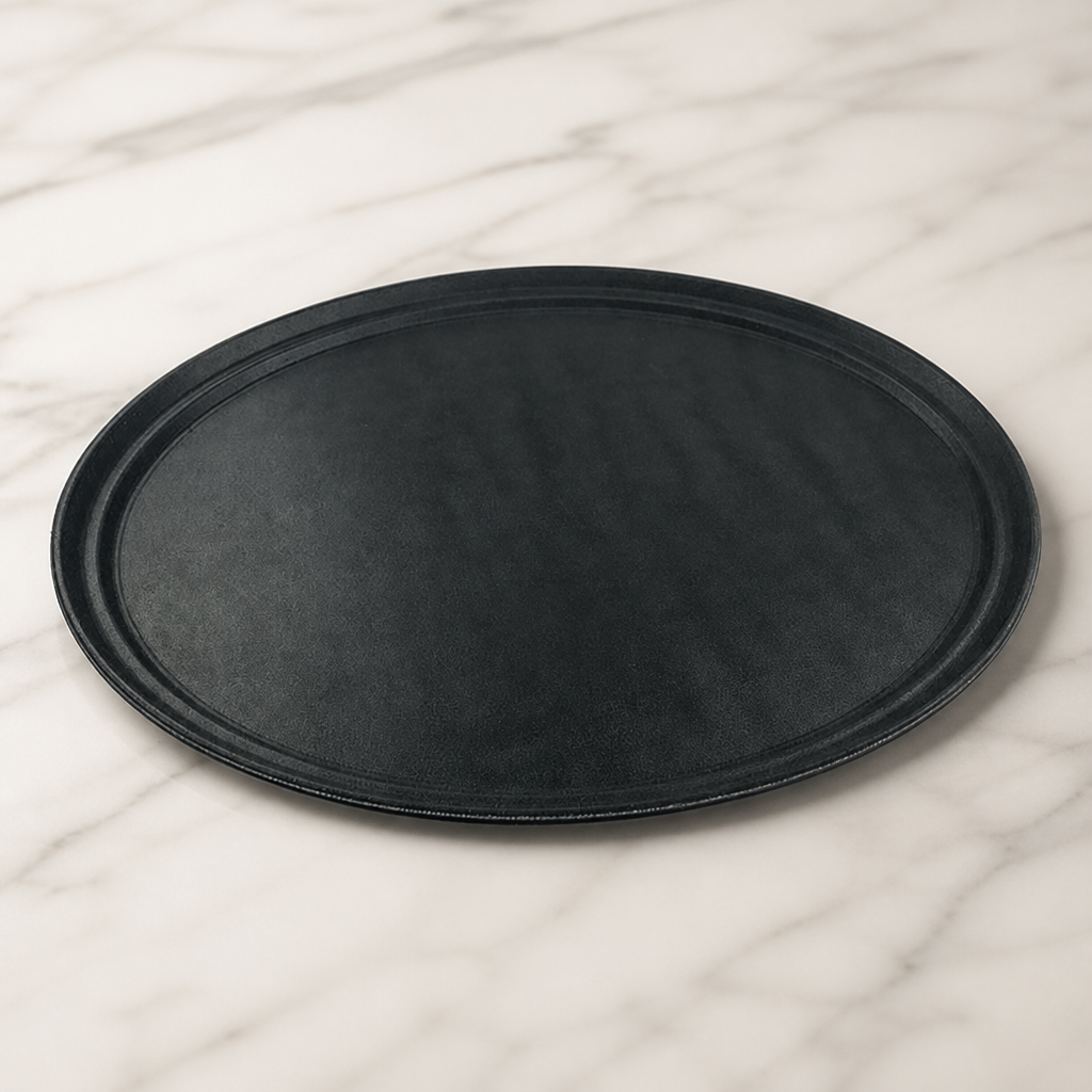 Commercial Non-Slip Oval Plastic Tray 560x675mm Black