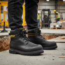 Premium Heavy Duty Safety Boot with Full Grain Leather Upper, Goodyear Welted Rubber Sole, and Heat Resistant Construction