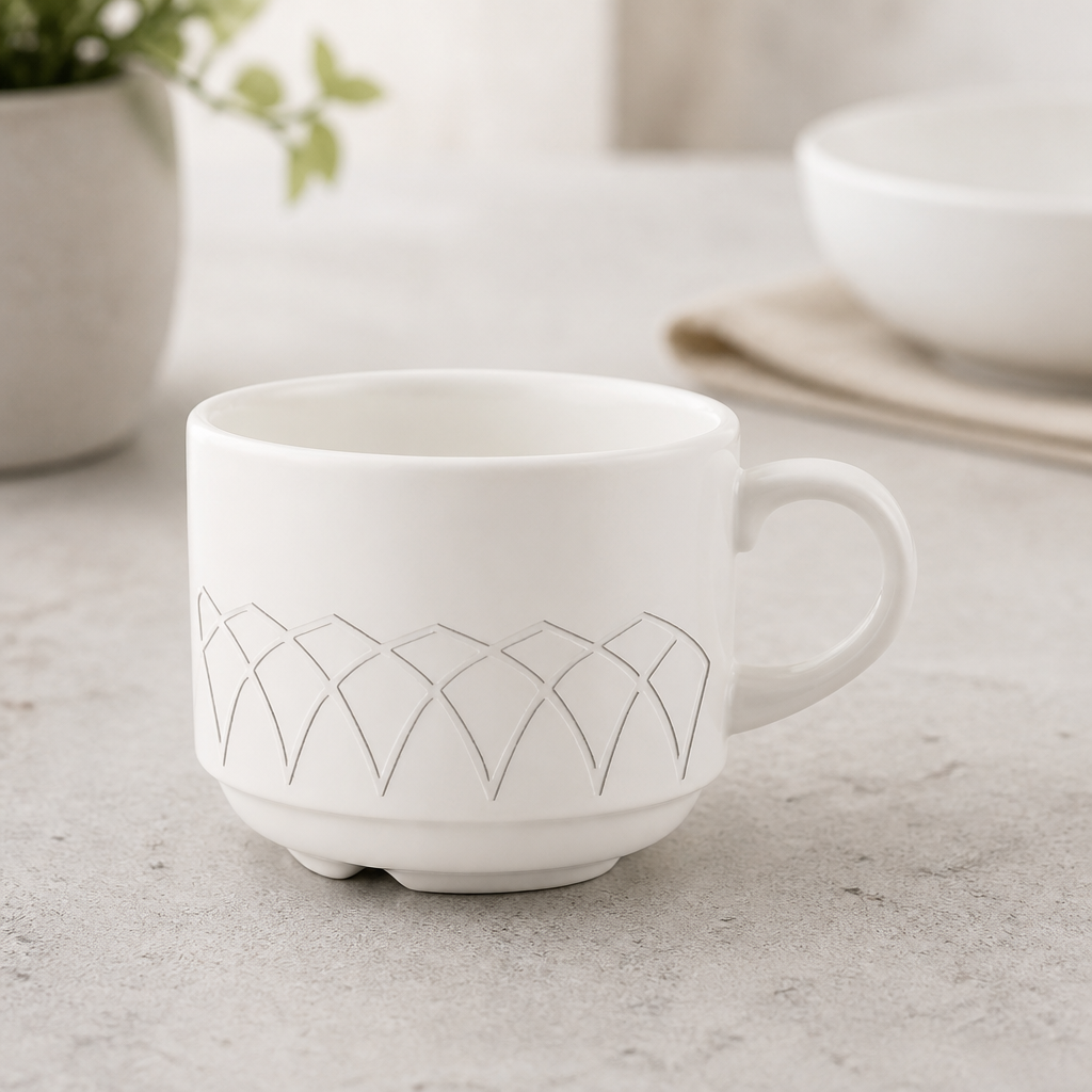 Alchemy Jardin stacking tea cups 206ml fine china 24 pack