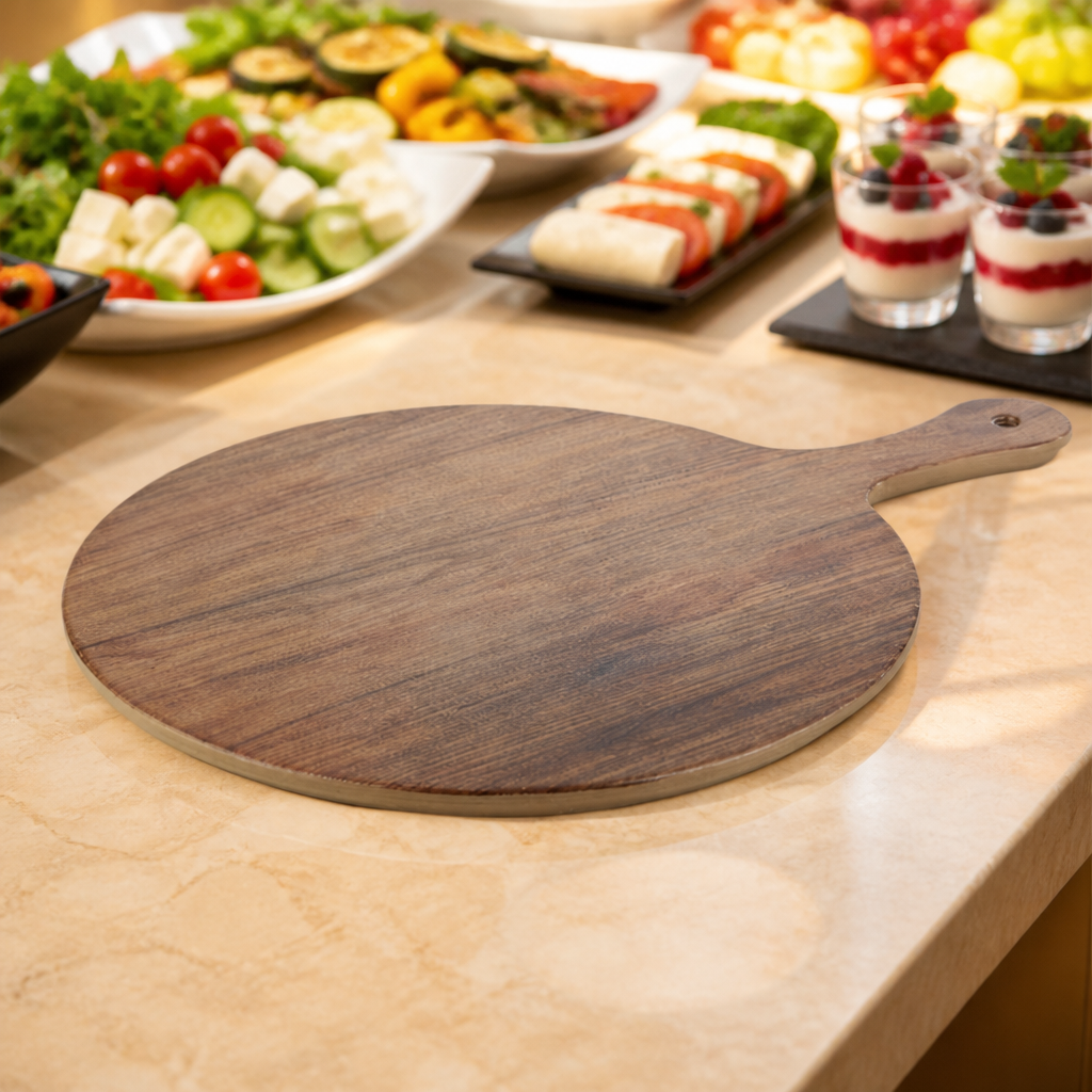 300mm Commercial Oak Effect Handled Pizza Paddle Board