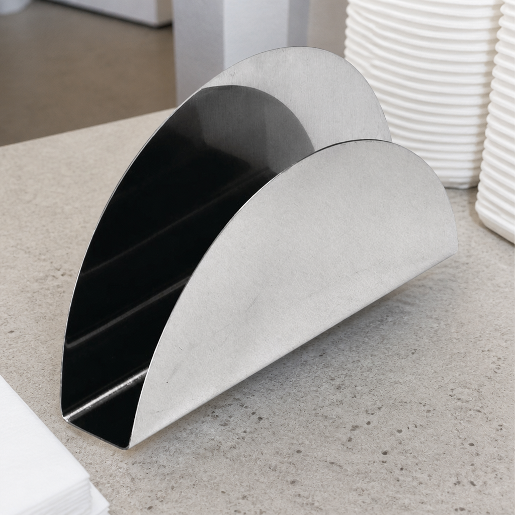 Commercial stainless steel napkin holder for bars and restaurants