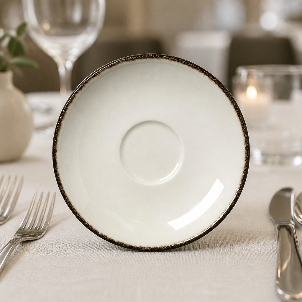 Commercial Charcoal Dapple Saucers 125mm - 36 Pack