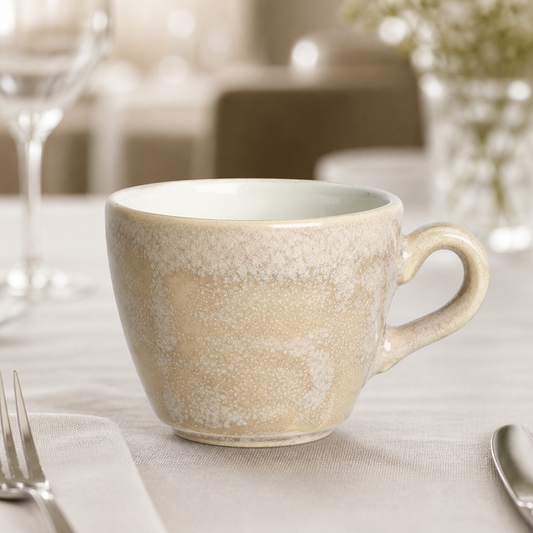 Commercial Sandstone Cups 85ml Vitrified China 12 Pack