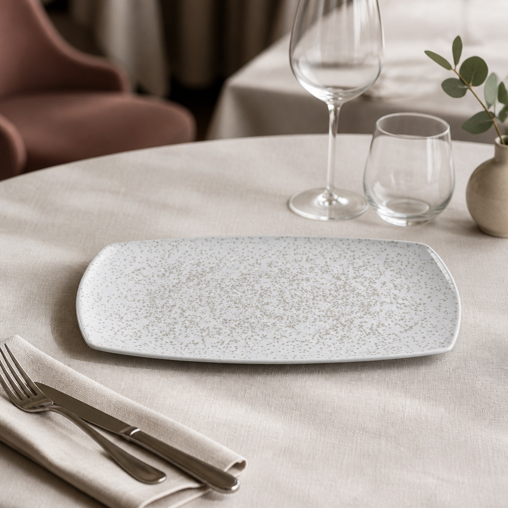 Commercial Rectangular Plates Chalk 190 x 355mm 6 Pack
