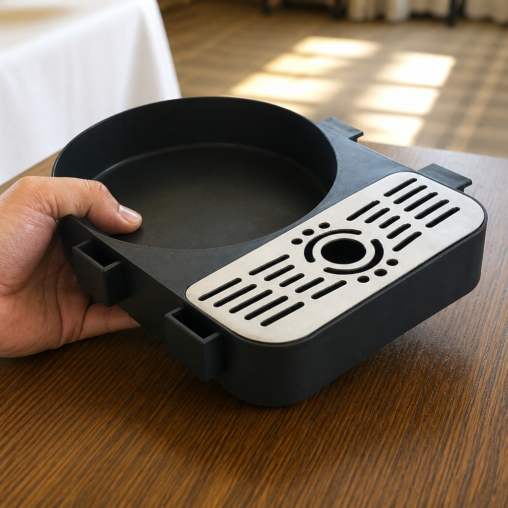 Commercial drip tray for 5L airpot with removable steel insert