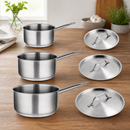 Commercial Stainless Steel Saucepan Set 3 Pack 900ml 1.5L 3L