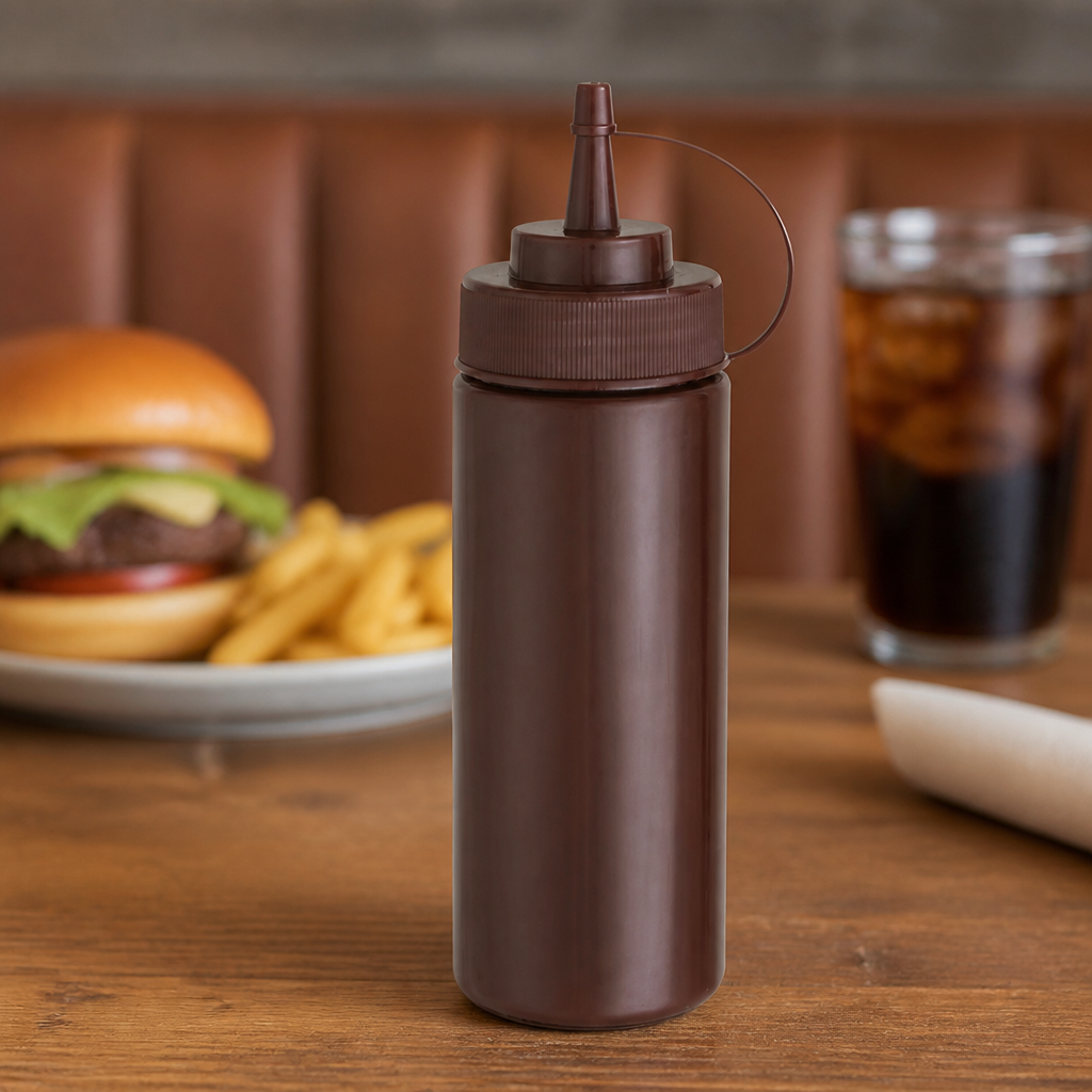 12oz Commercial Brown Squeeze Sauce Bottle for Easy Dispensing