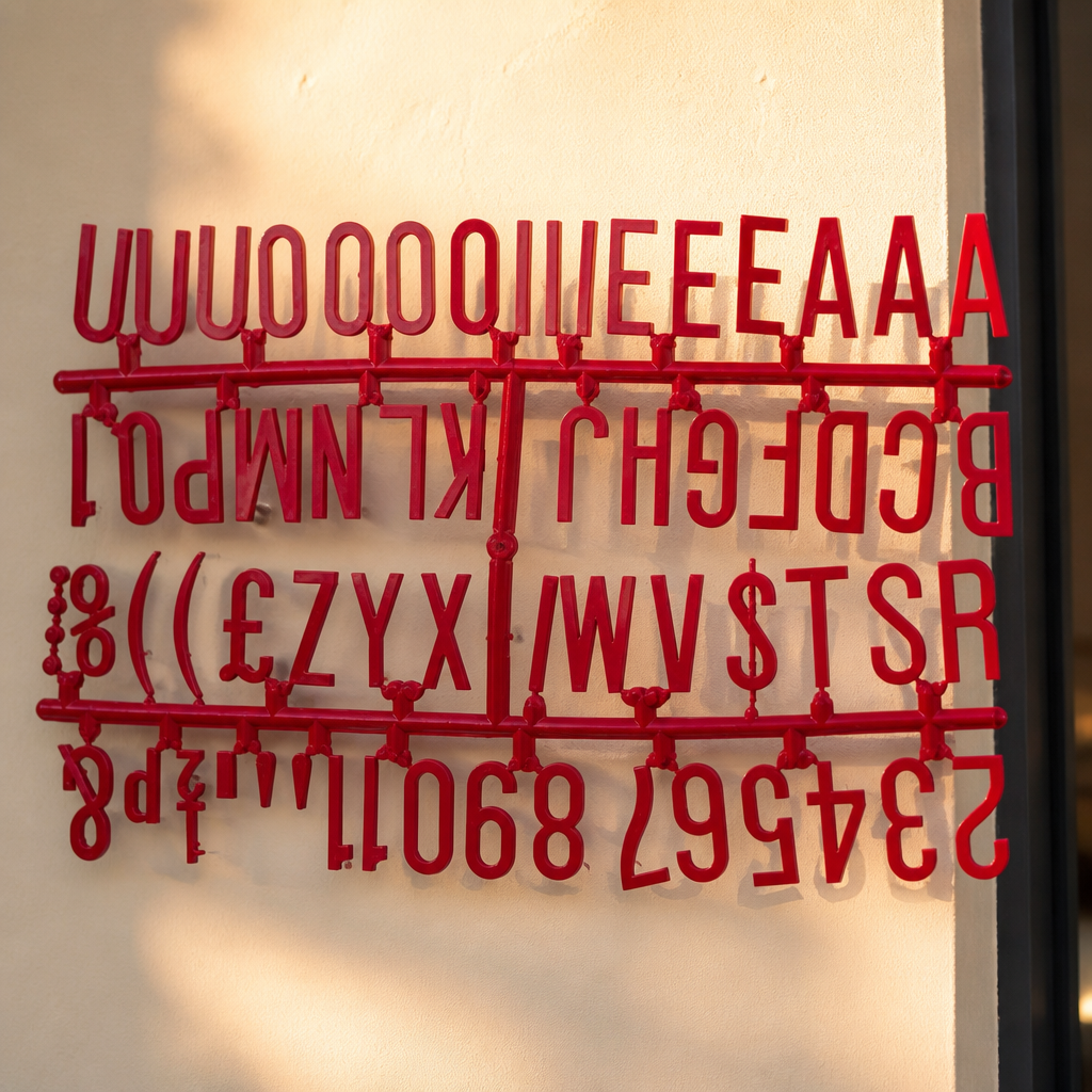 Commercial Peg Board Letter Set 390 Characters Red