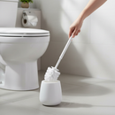 Premium White Toilet Brush and Holder - Essential Bathroom Cleaning Tool with Durable Design