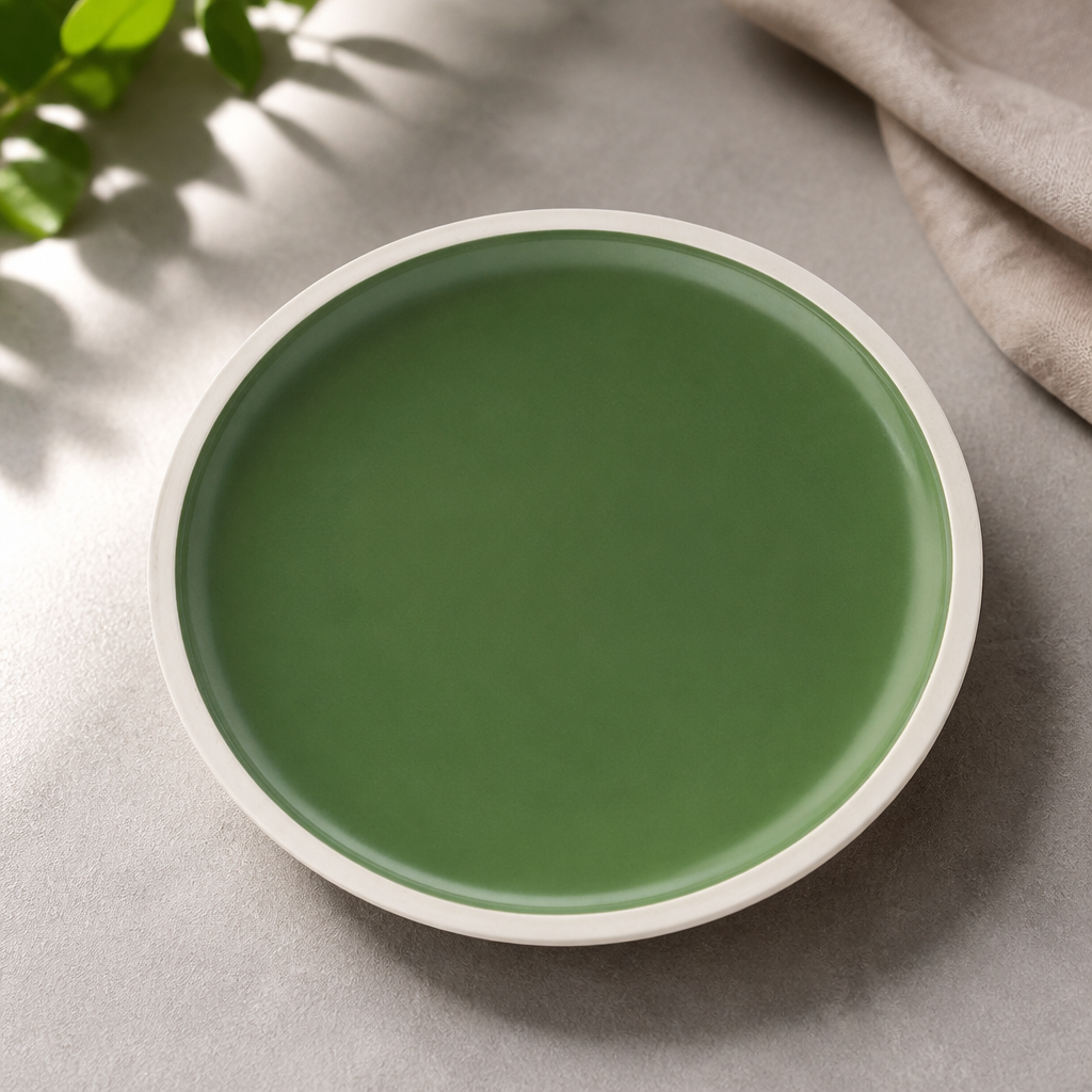 Commercial Vitrified Porcelain Plates 210mm Forest Green 6 Pack