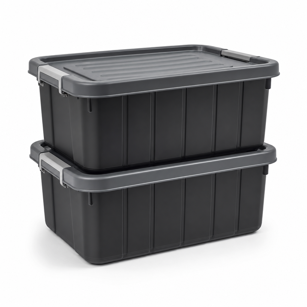 24L Heavy Duty Plastic Storage Boxes – Pack of 2