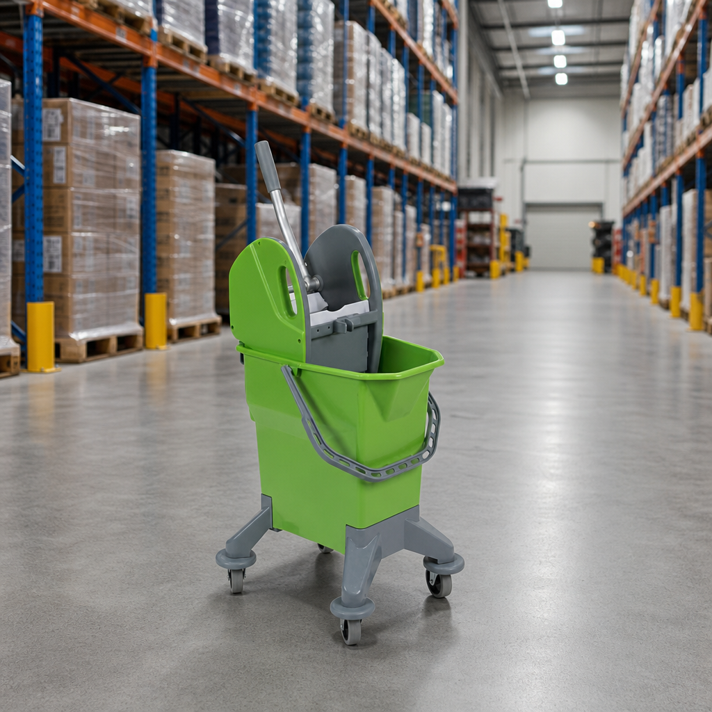 25 Litre Mobile Mop Bucket with Wringer and Spout