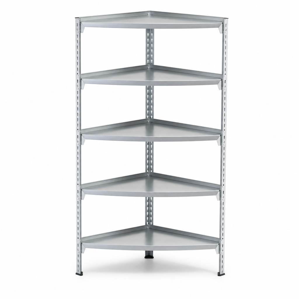 250kg Capacity Corner Shelving Bay with 5 Shelves, 1800mm High