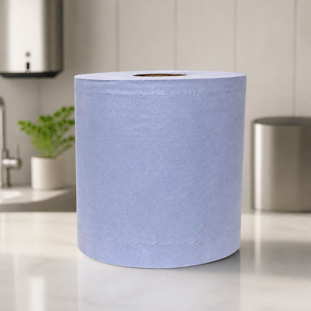 Commercial Blue Wiping Paper Roll 2-Ply 6 Pack 429 Sheets