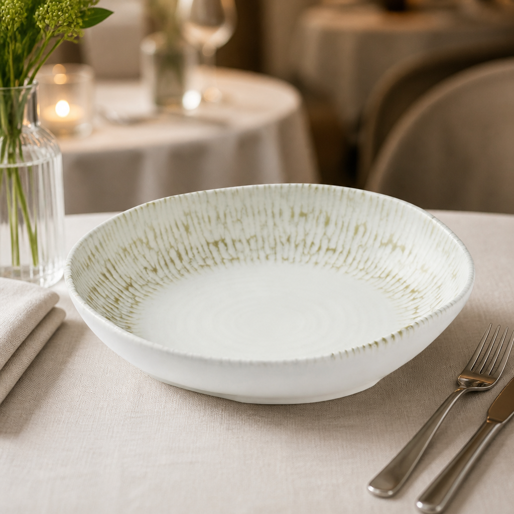 Pack of 6 taupe commercial deep bowls 215mm 0.8 Ltr