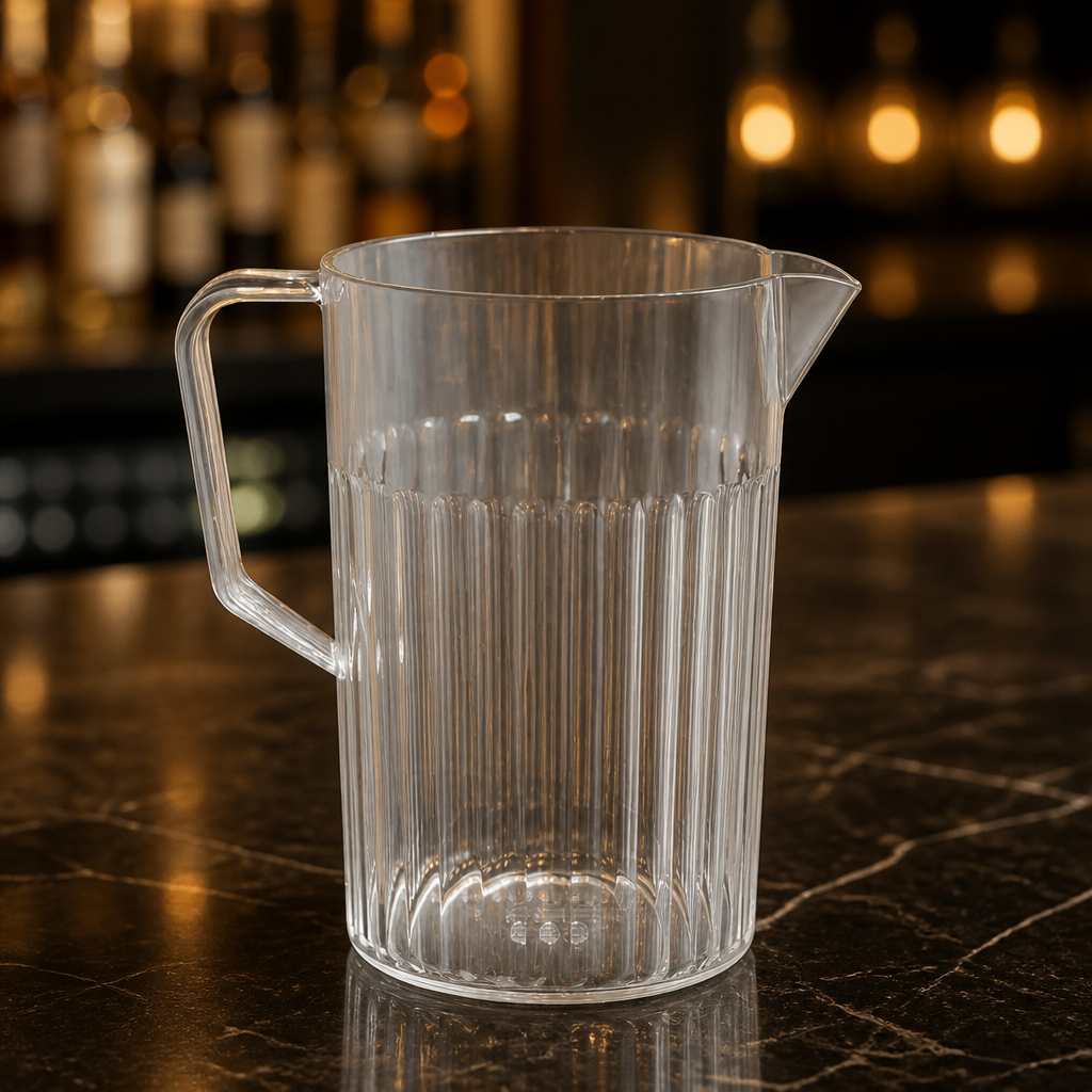 Clear 0.9Ltr polycarbonate jug for commercial use