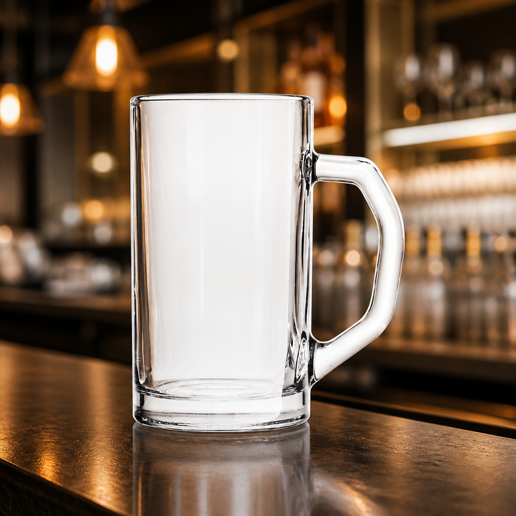 Commercial Beer Mug 640ml Glass Tankard - 6 Pack