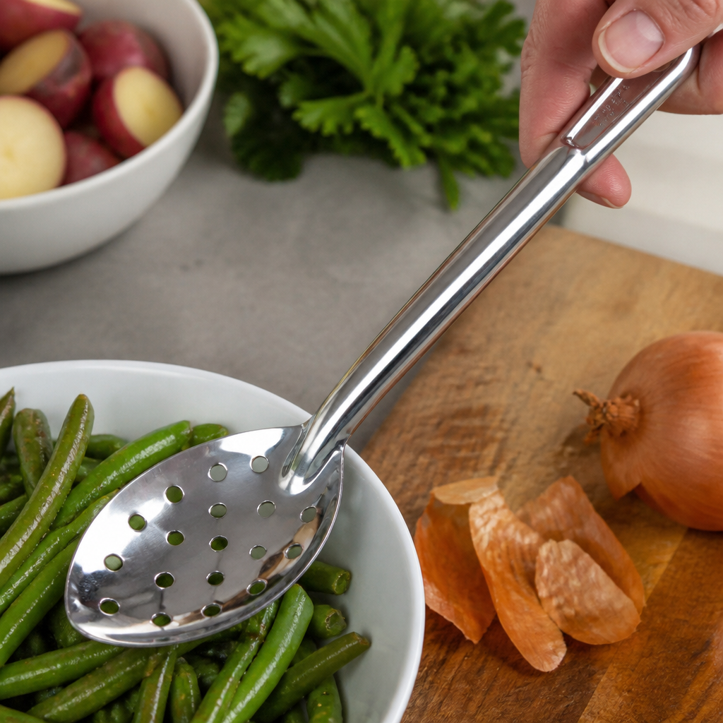 Commercial Perforated Serving Spoon 11 Inch Stainless Steel