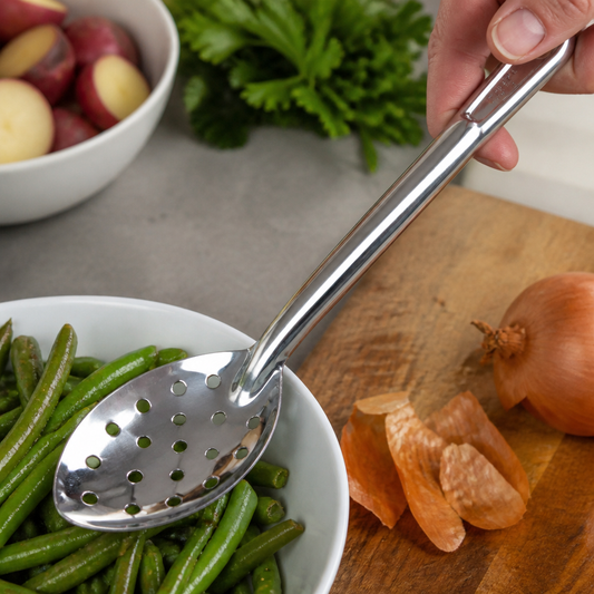 Commercial Perforated Serving Spoon 11 Inch Stainless Steel